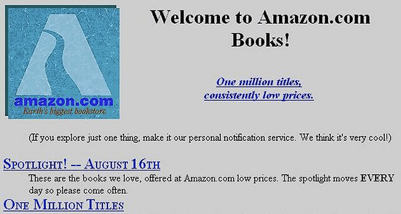 Old Amazon Books Website