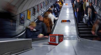 Escalator Moving People Up And Down