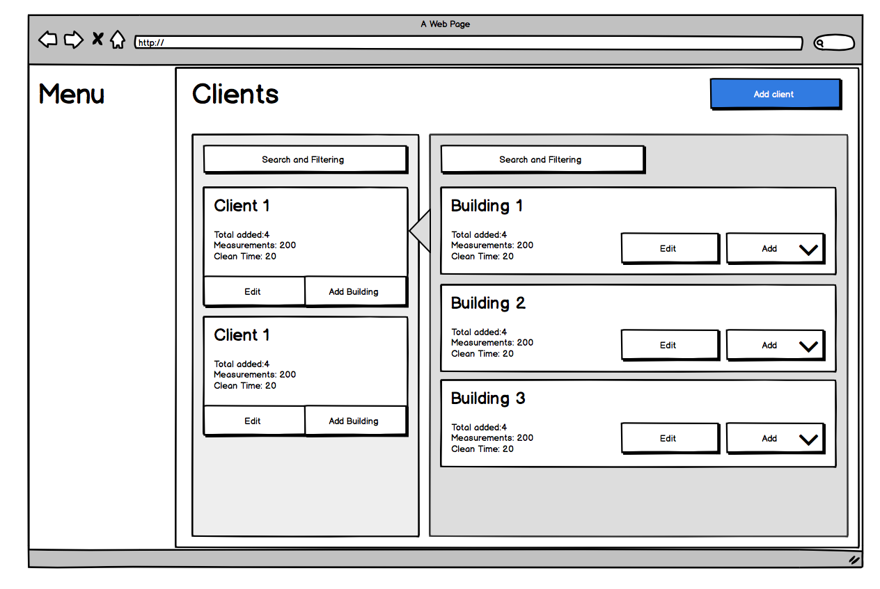 Low-fidelity dashboard